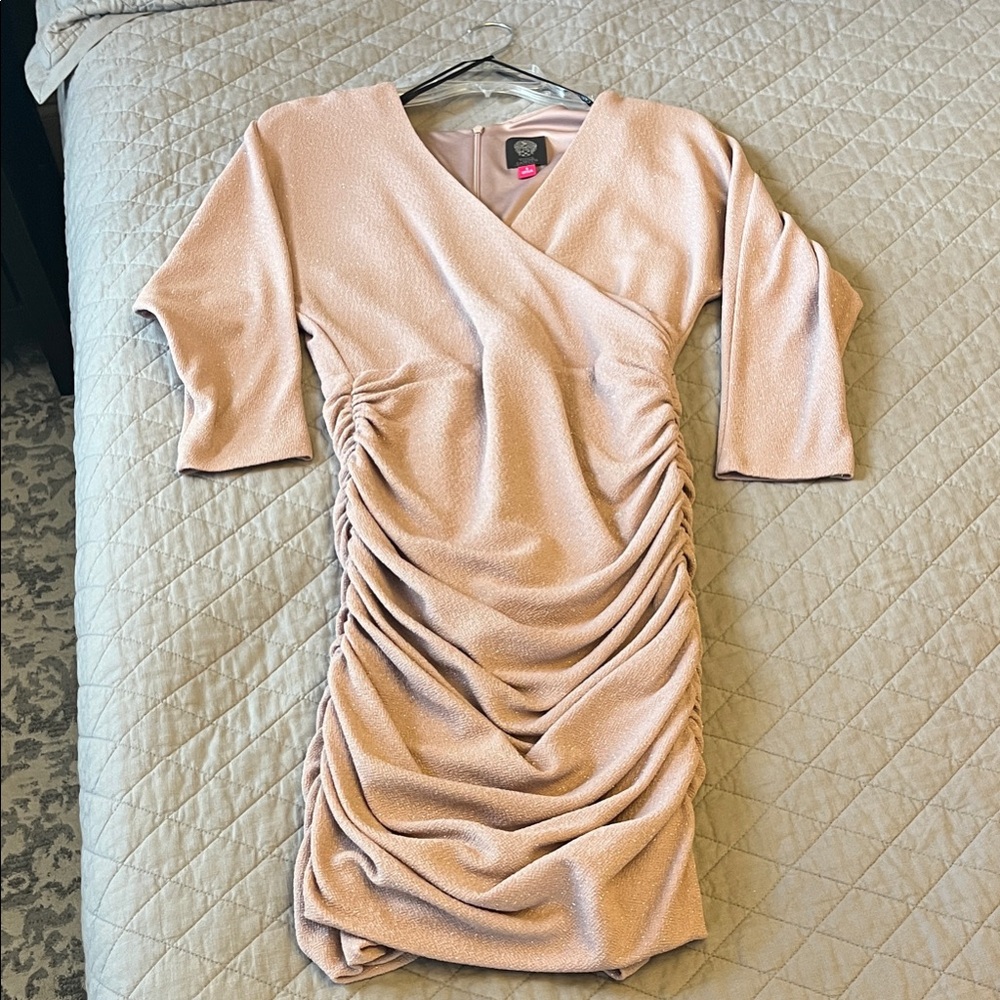 Vince Camuto Blush Ruched Mini Dress